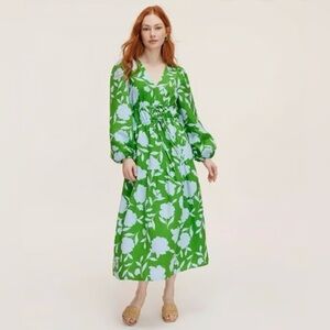 Like new Kate Spade x Target Floral Green and Blue Maxi Dress size S